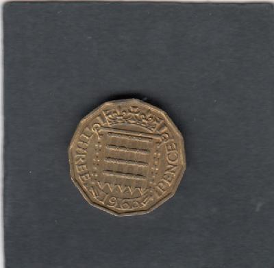 Beschrijving: 3 Pence ELIZABETH II